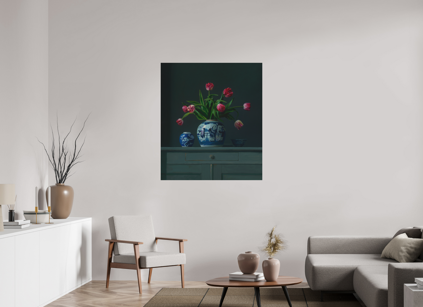 100 x 115,4 cm, Directdruk op dibond Tulips