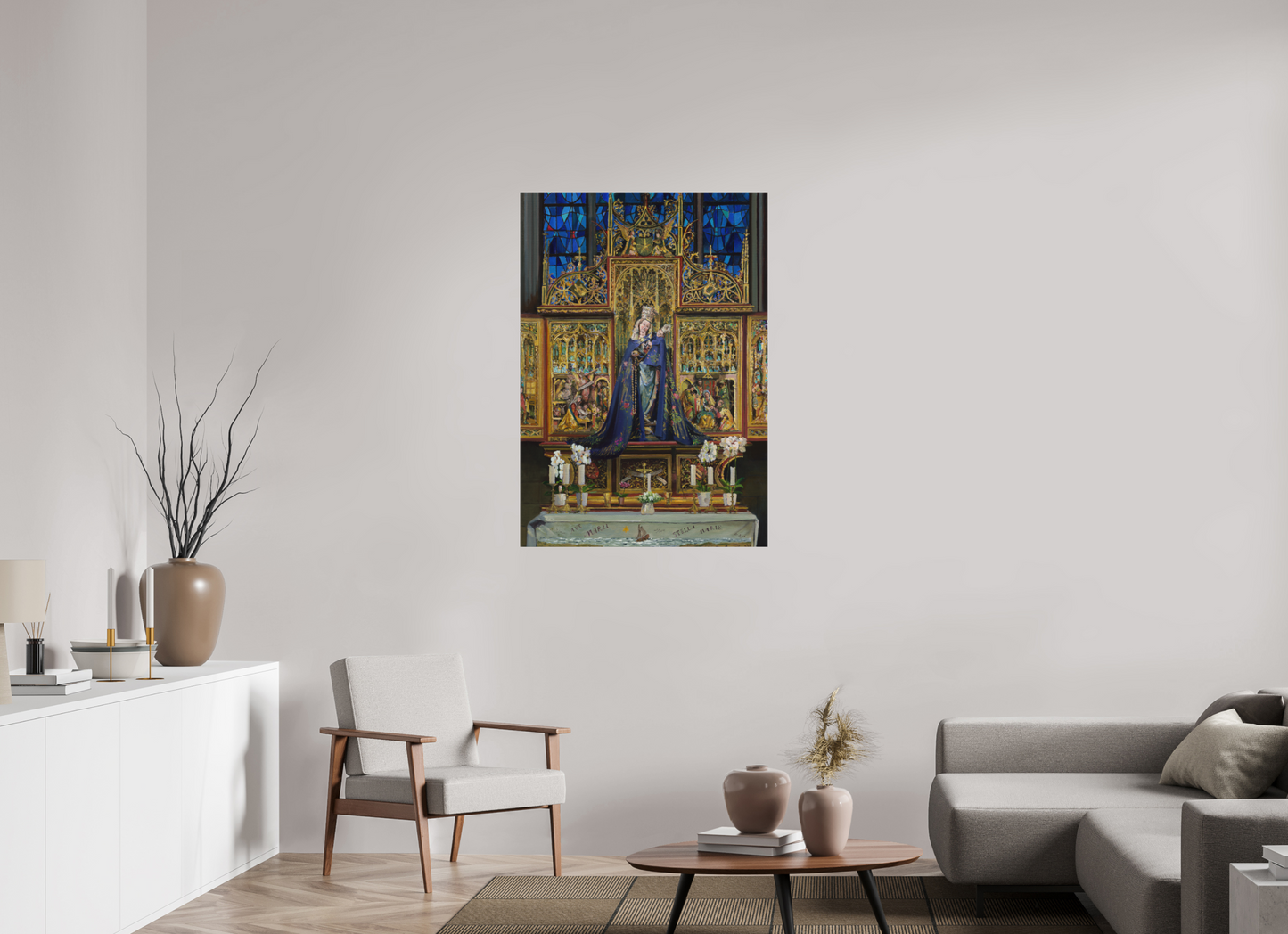 80 x 114,7 cm, Directdruk op dibond Stella Maris altar Maastricht