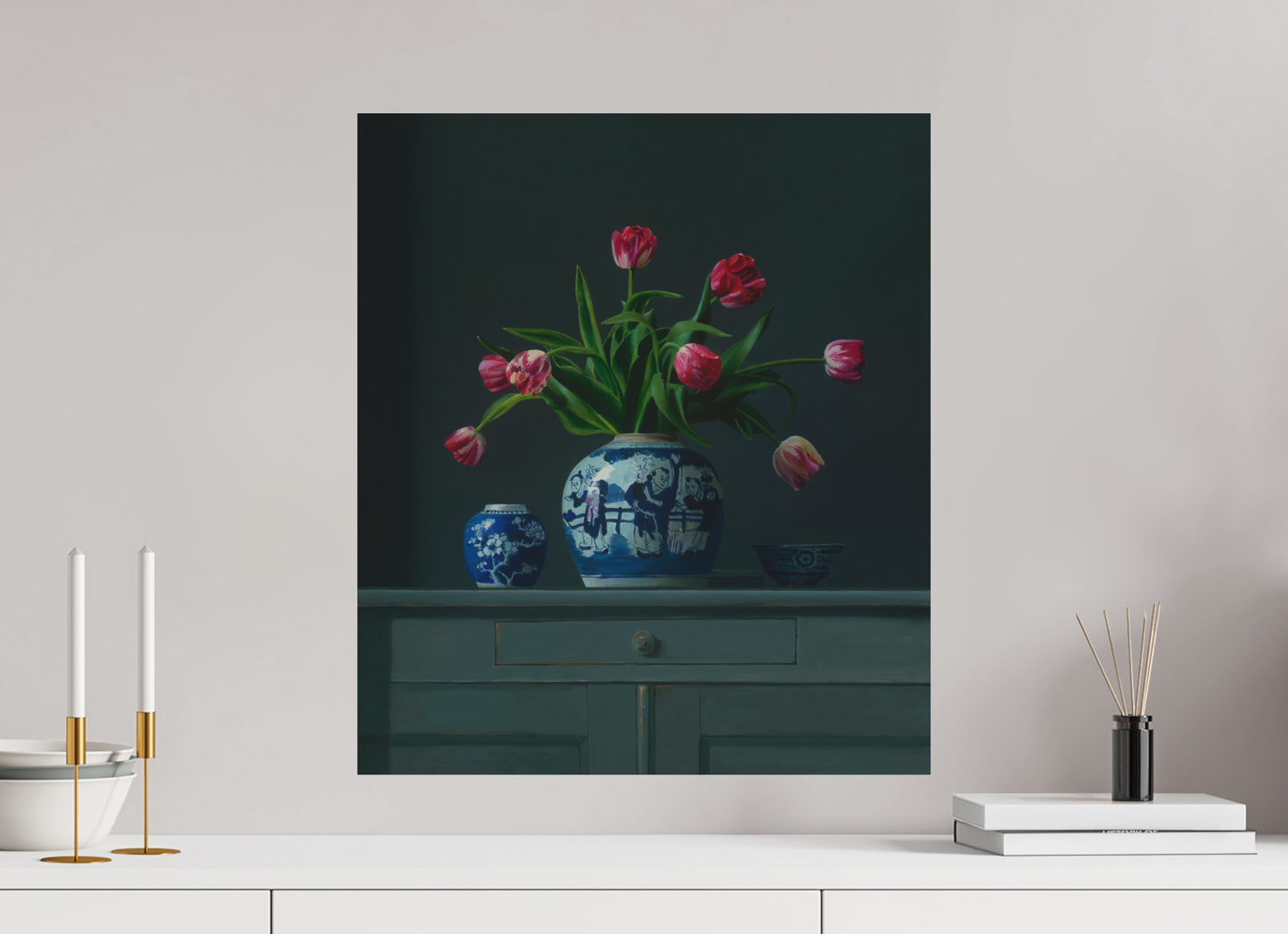 50 x 57,7 cm, Directdruk op dibond Tulips