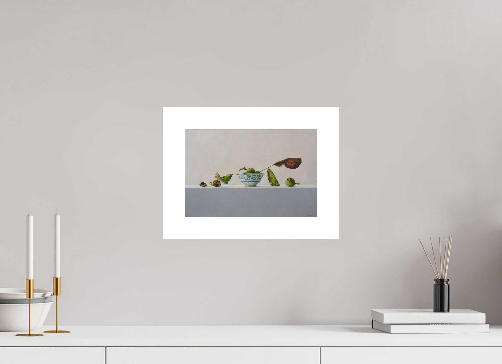 30 x 20 cm, Artprint op aquarelpapier Walnuts in a Chinese bowl