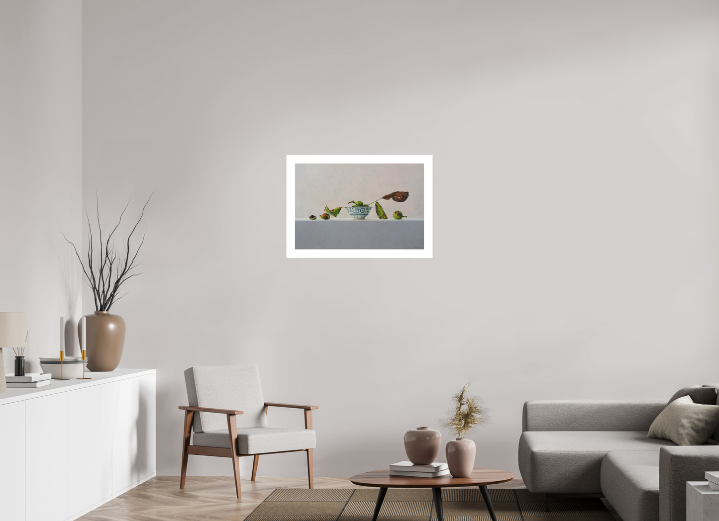 75 x 50 cm, Artprint op aquarelpapier Walnuts in a Chinese bowl