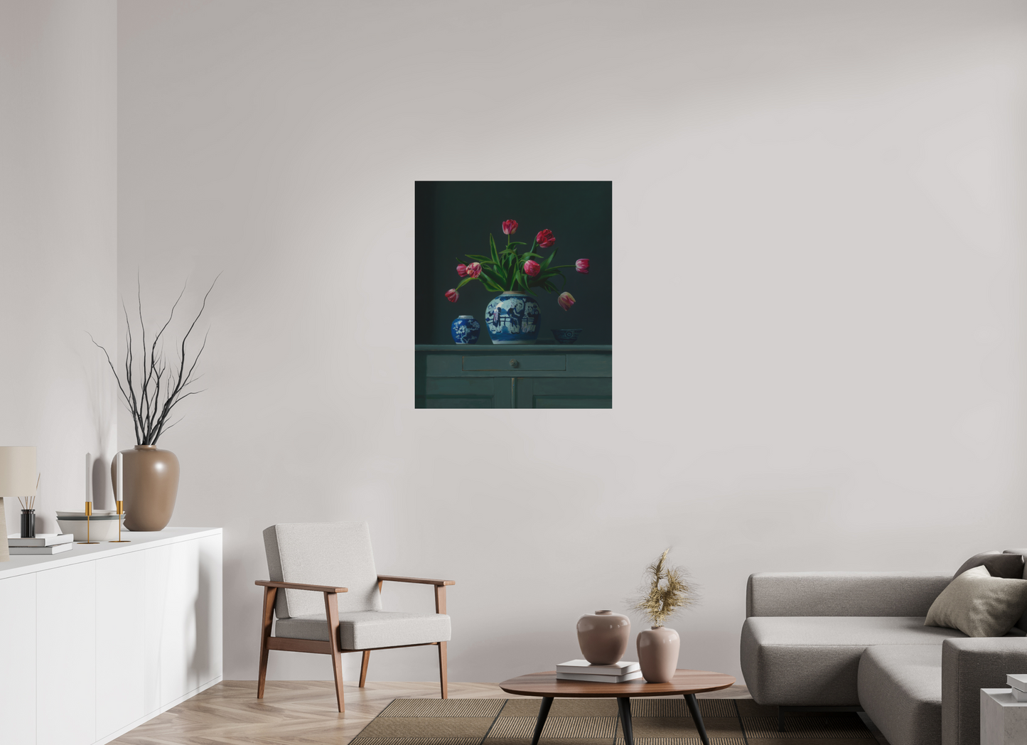 80 x 92,3 cm, Directdruk op dibond Tulips