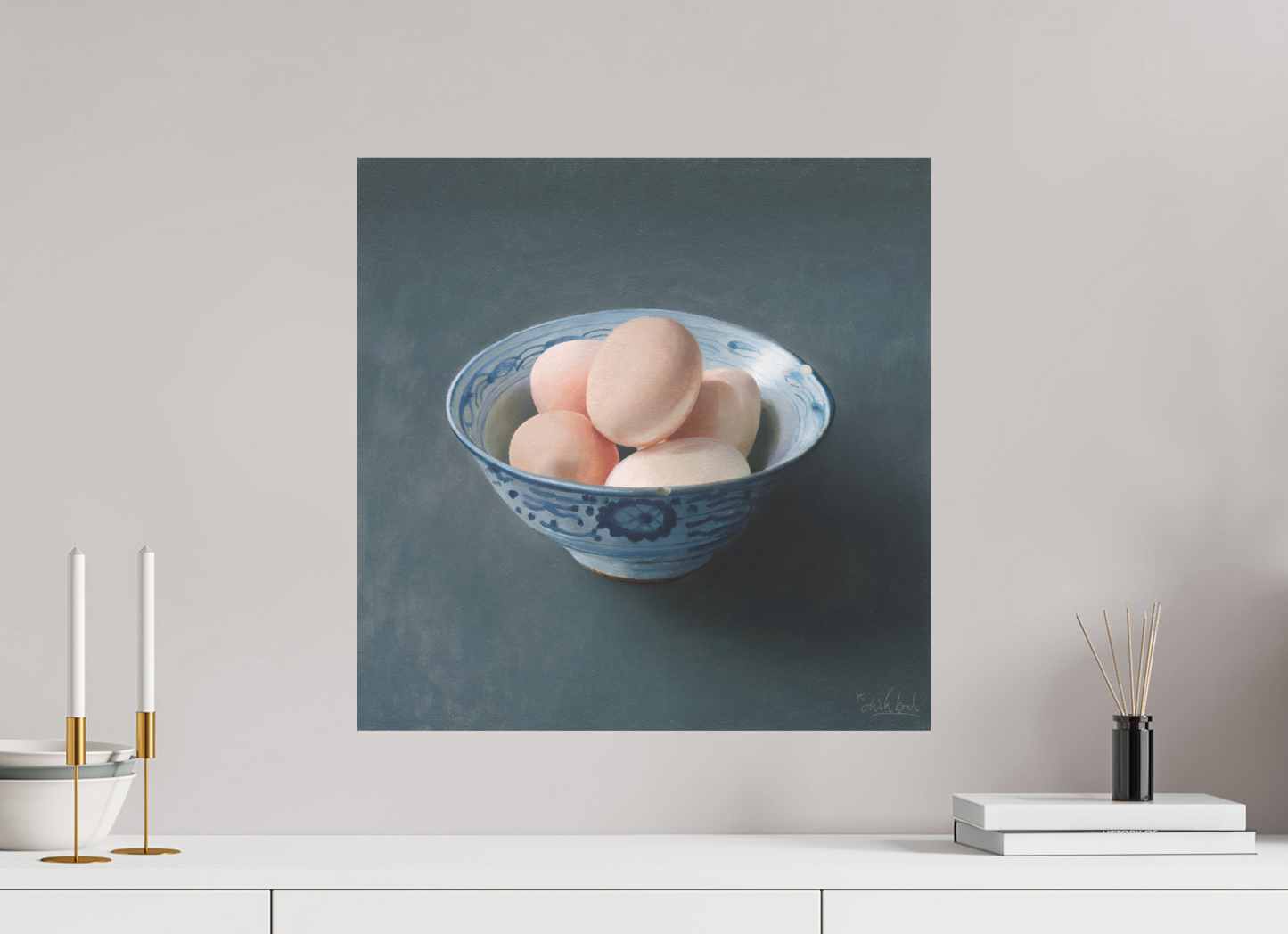 50 x 50 cm, Directdruk op dibond Eggs in a Chinese Bowl
