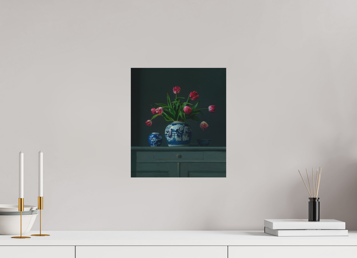 30 x 34,6 cm, Directdruk op dibond Tulips