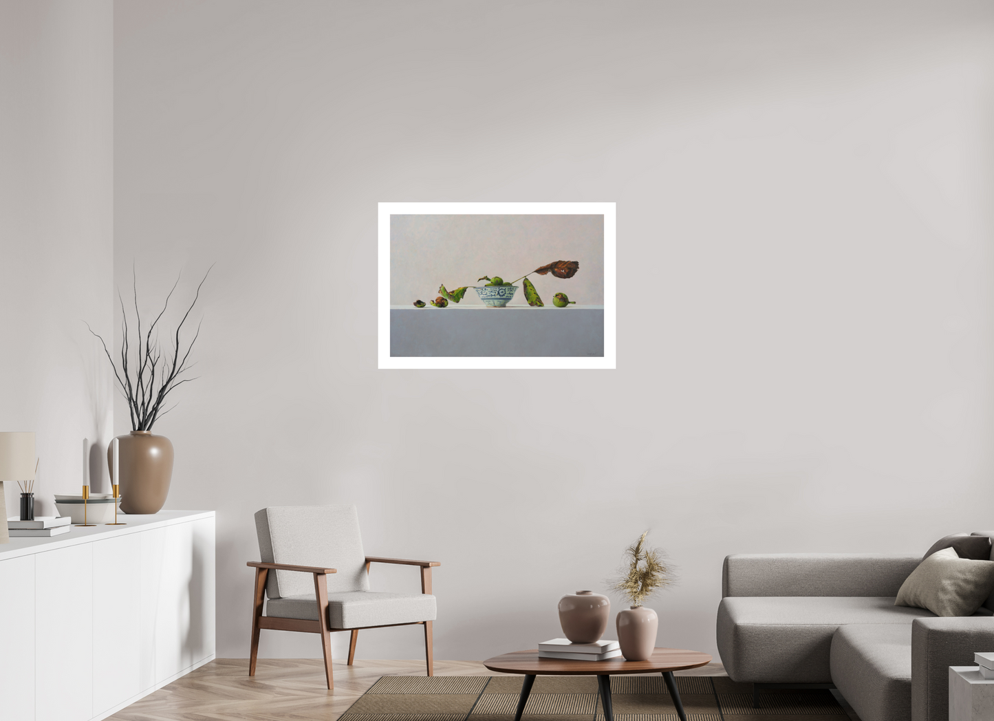 90 x 60 cm, Artprint op aquarelpapier Walnuts in a Chinese bowl