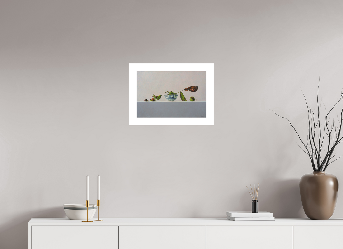 45 x 30 cm, Artprint op aquarelpapier Walnuts in a Chinese bowl