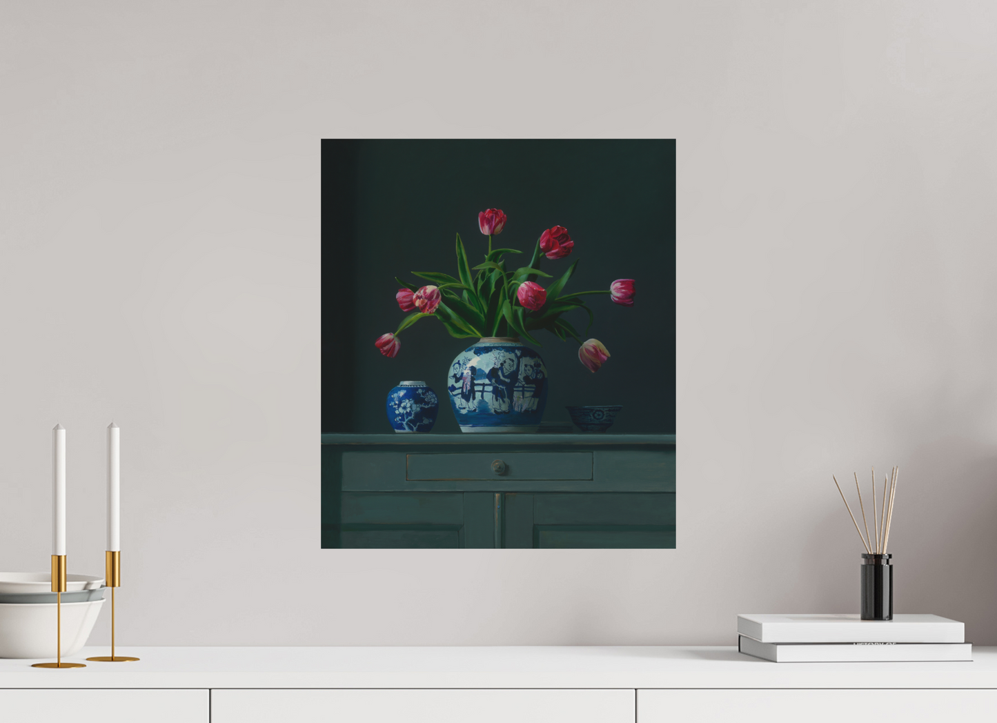 40 x 46,2 cm, Directdruk op dibond Tulips