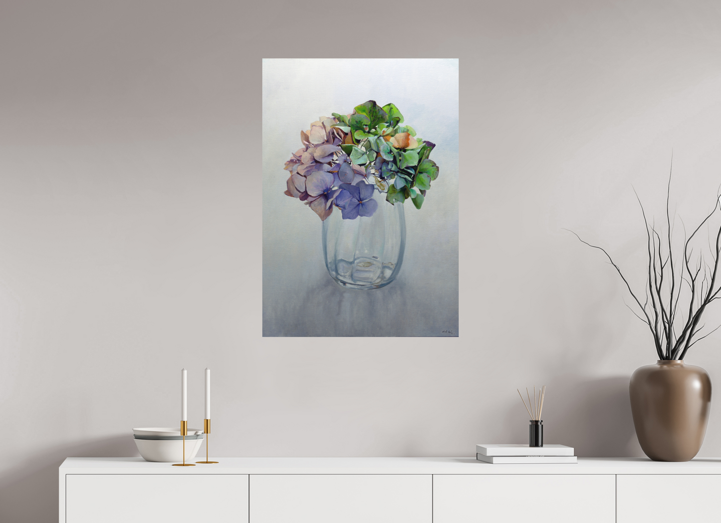60 x 85,1 cm, Directdruk op dibond Hortensia
