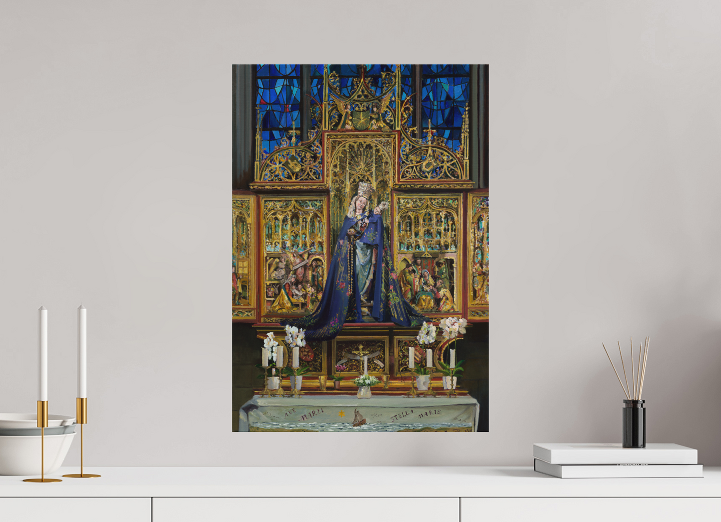 40 x 57,4 cm, Directdruk op dibond Stella Maris altar Maastricht
