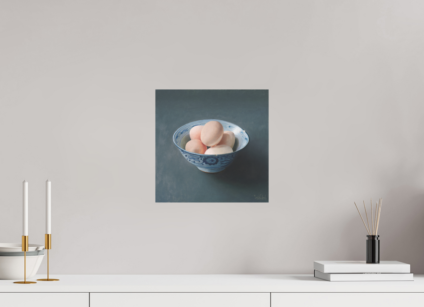 30 x 30 cm, Directdruk op dibond Eggs in a Chinese Bowl