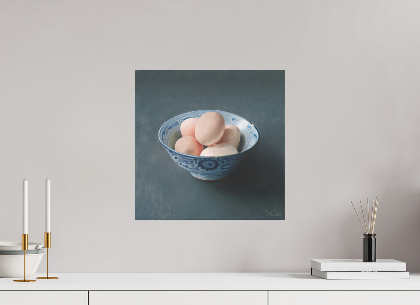 40 x 40 cm, Directdruk op dibond Eggs in a Chinese Bowl