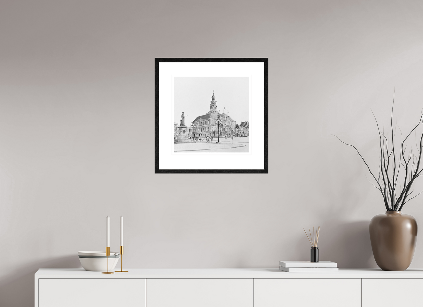 40 x 40 cm, Giclee met zwart eiken lijst q