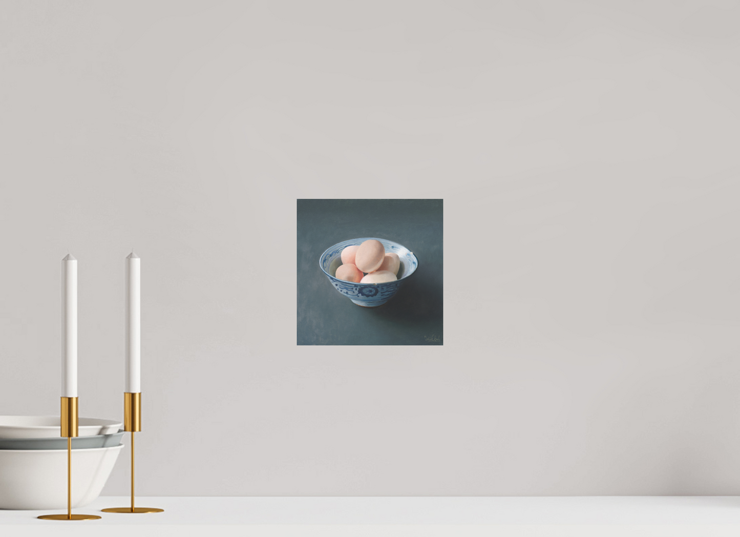 20 x 20 cm, Directdruk op dibond Eggs in a Chinese Bowl