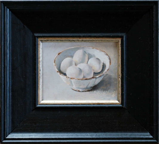 Eggs in old French bowl