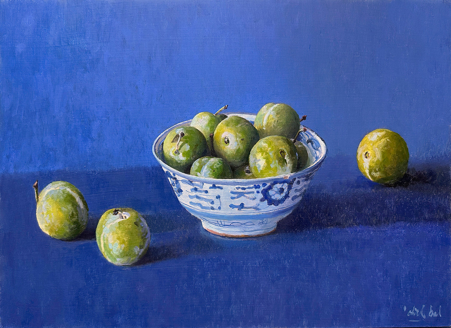 Reine Claude Plums in a Chinese bowl (now on SALE)