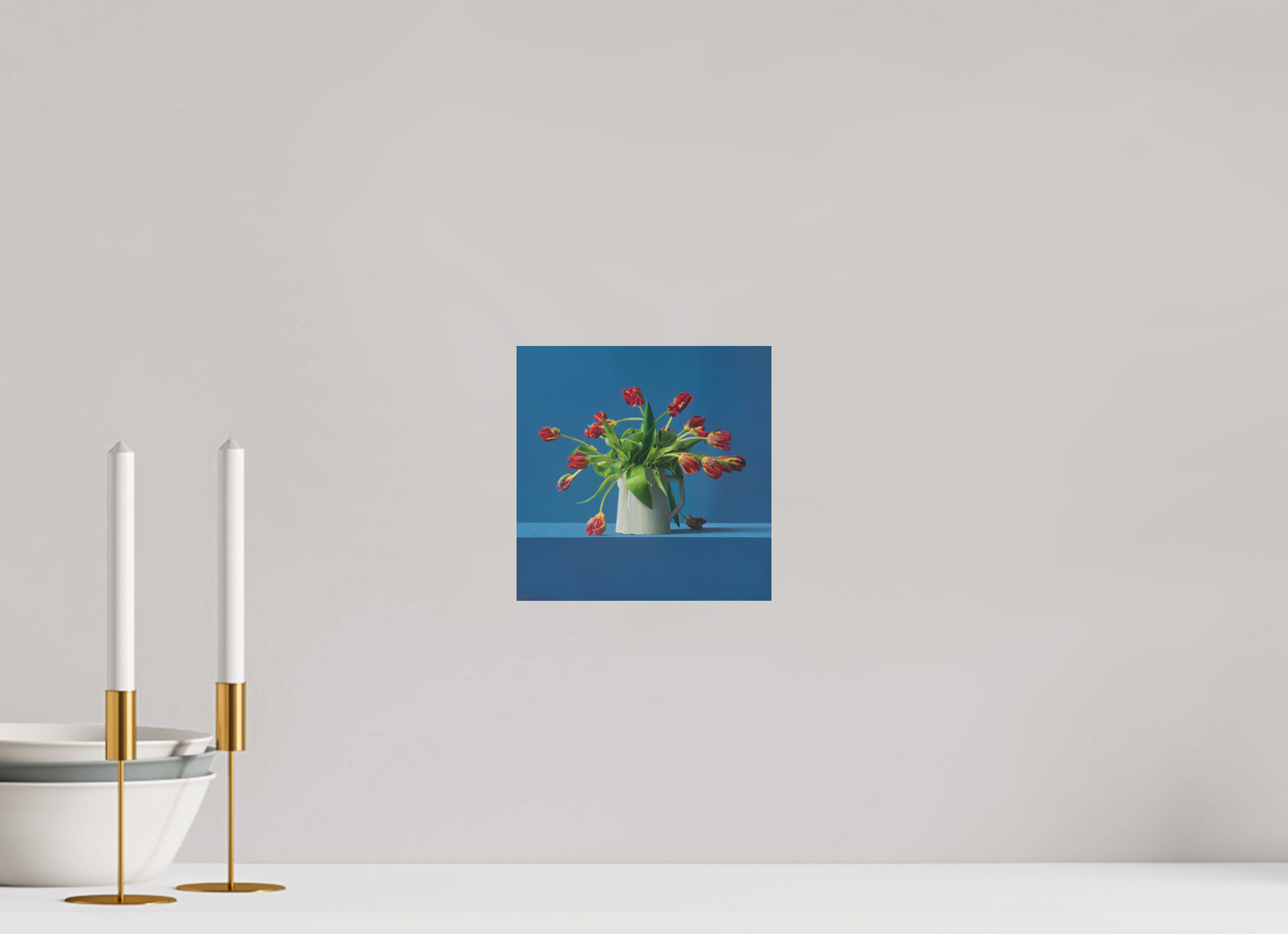 20 x 20 cm, Directdruk op dibond Parrot Tulips