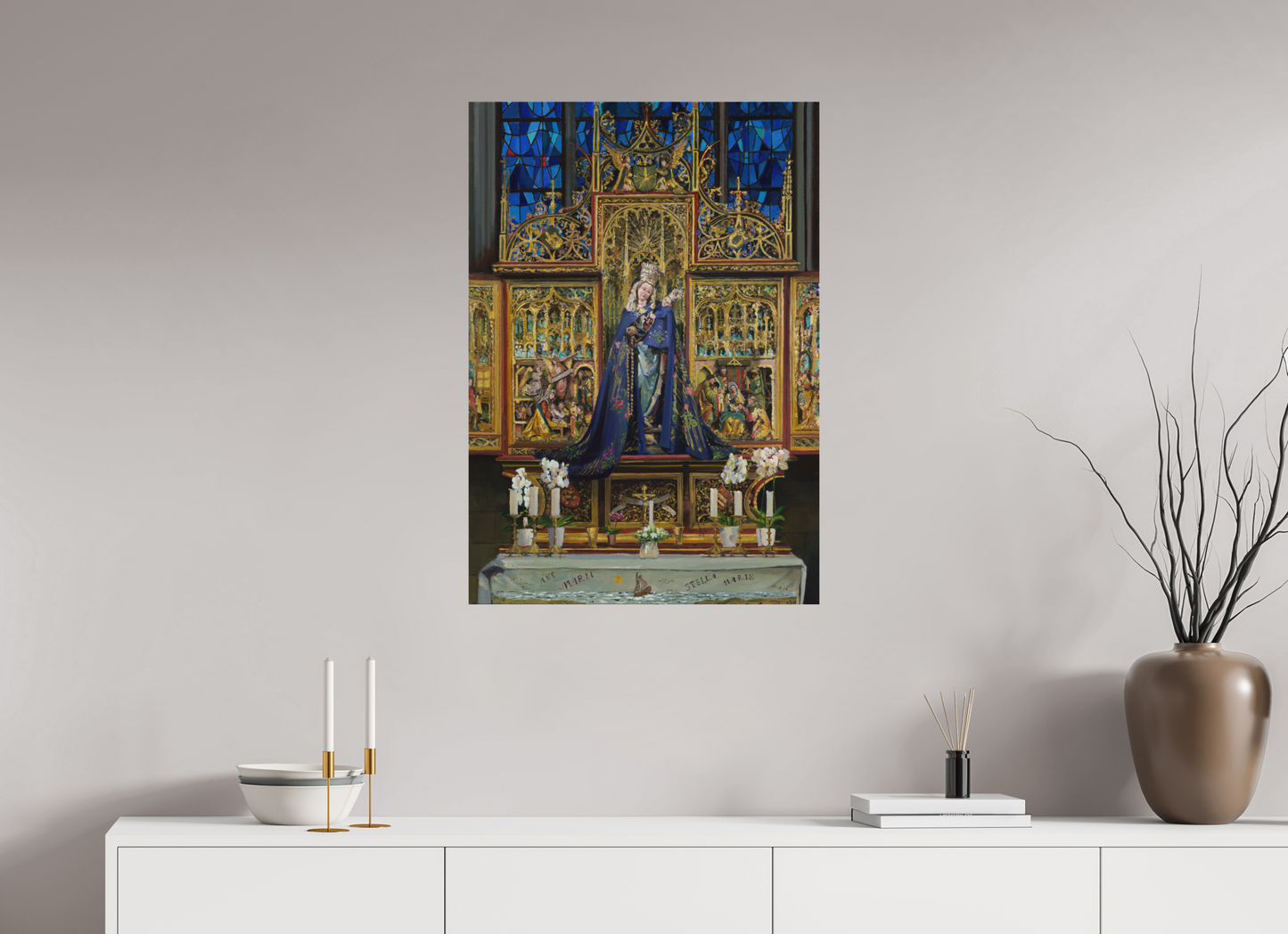 60 x 86 cm, Directdruk op dibond Stella Maris altar Maastricht