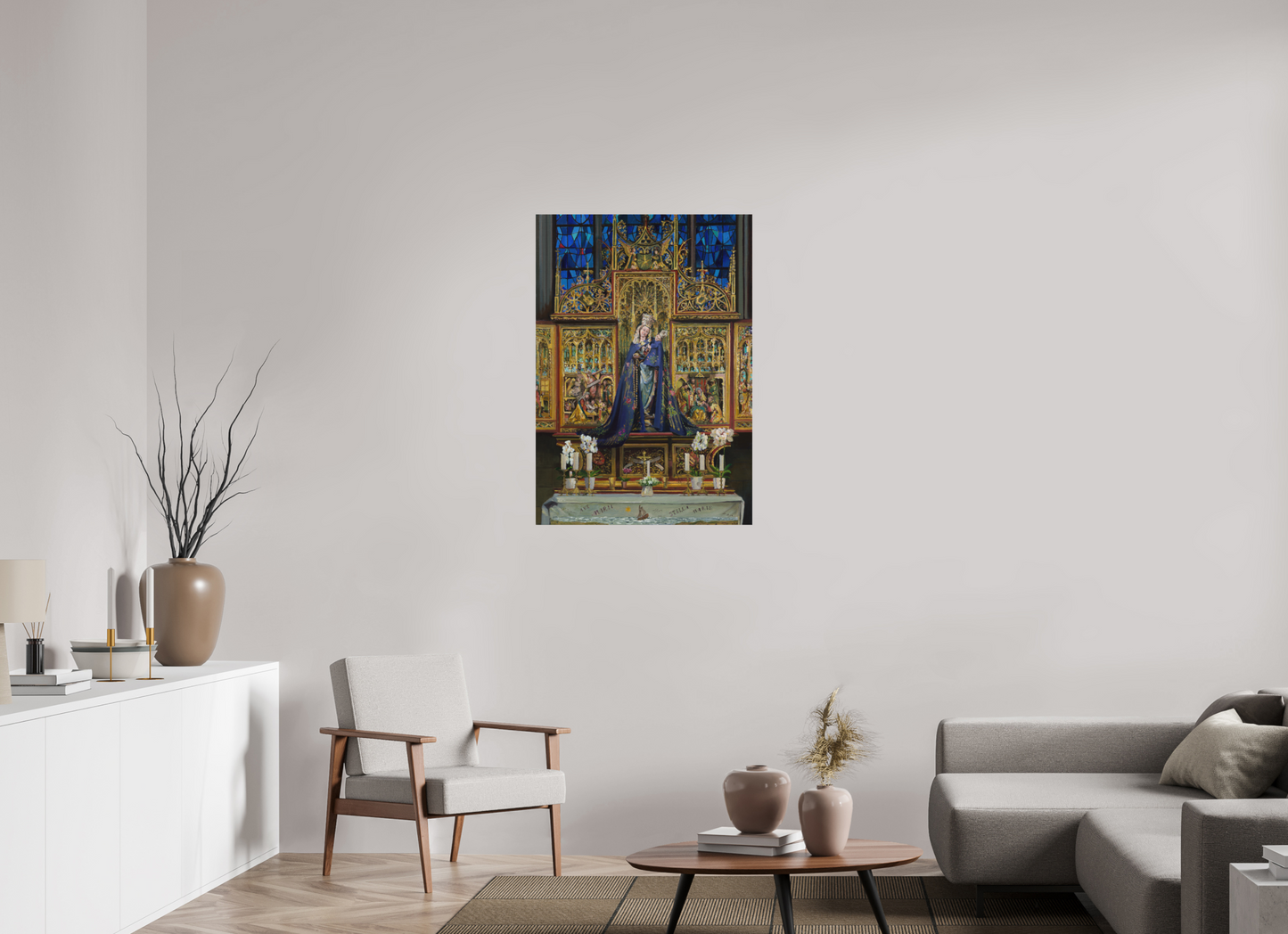70 x 100,4 cm, Directdruk op dibond Stella Maris altar Maastricht