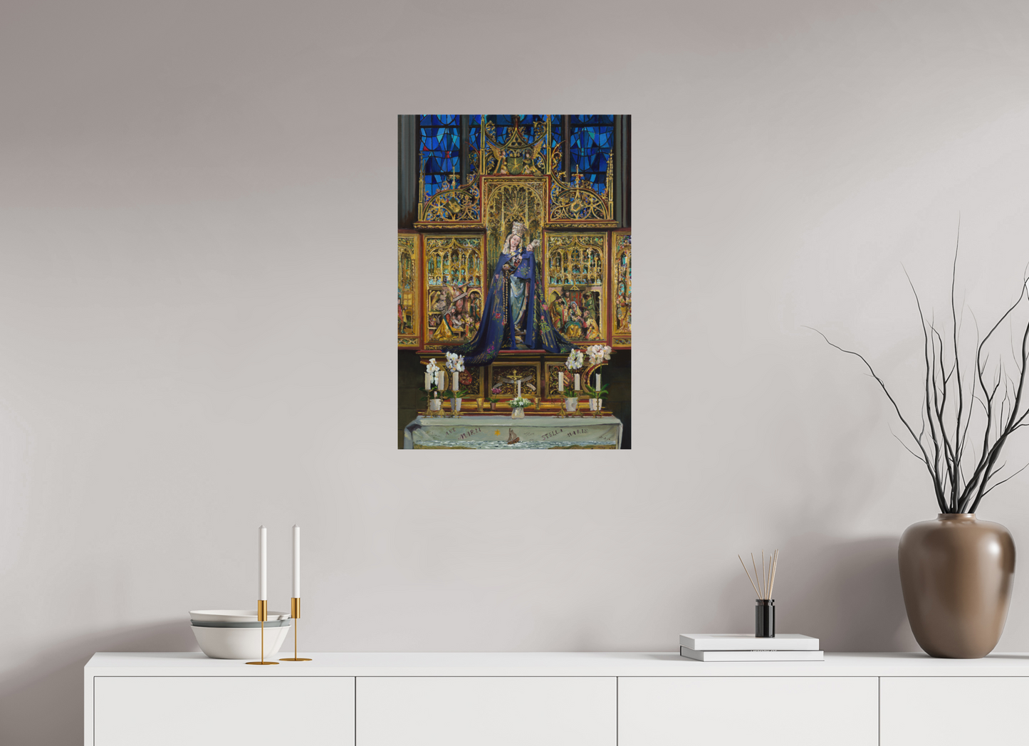 50 x 71,7 cm, Directdruk op dibond Stella Maris altar Maastricht