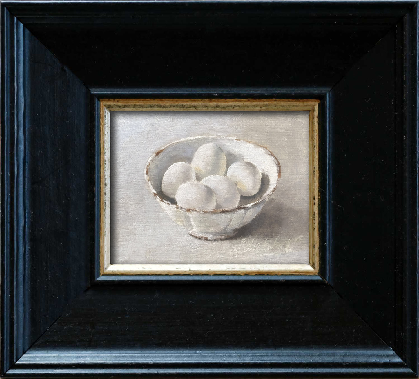 Eggs in old French bowl