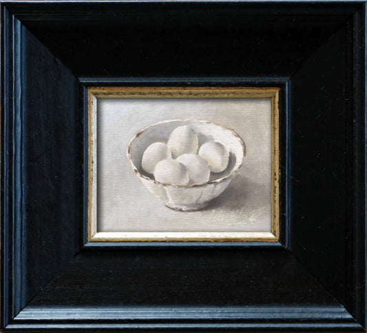 Eggs in old French bowl