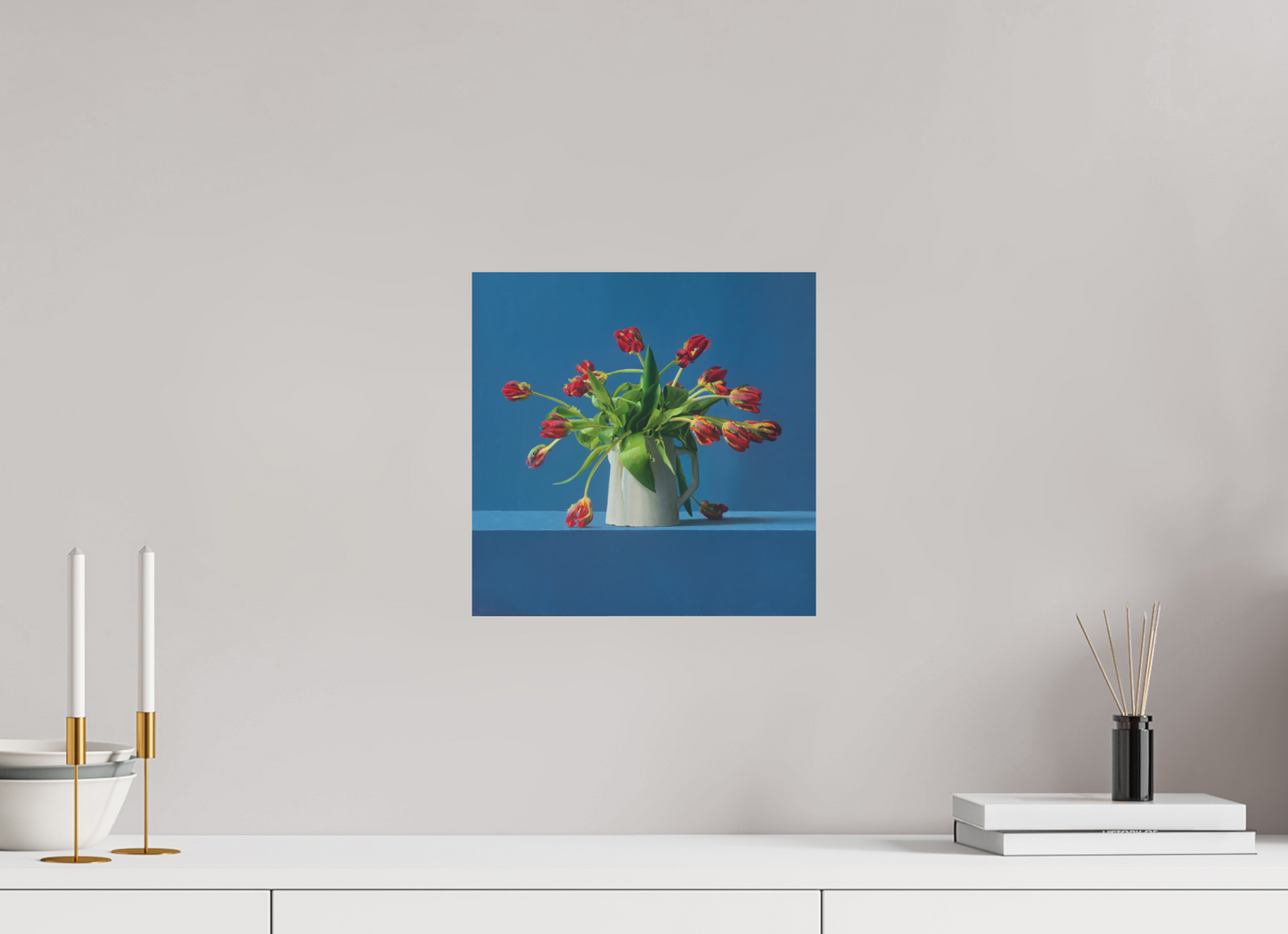 30 x 30 cm, Directdruk op dibond Parrot Tulips