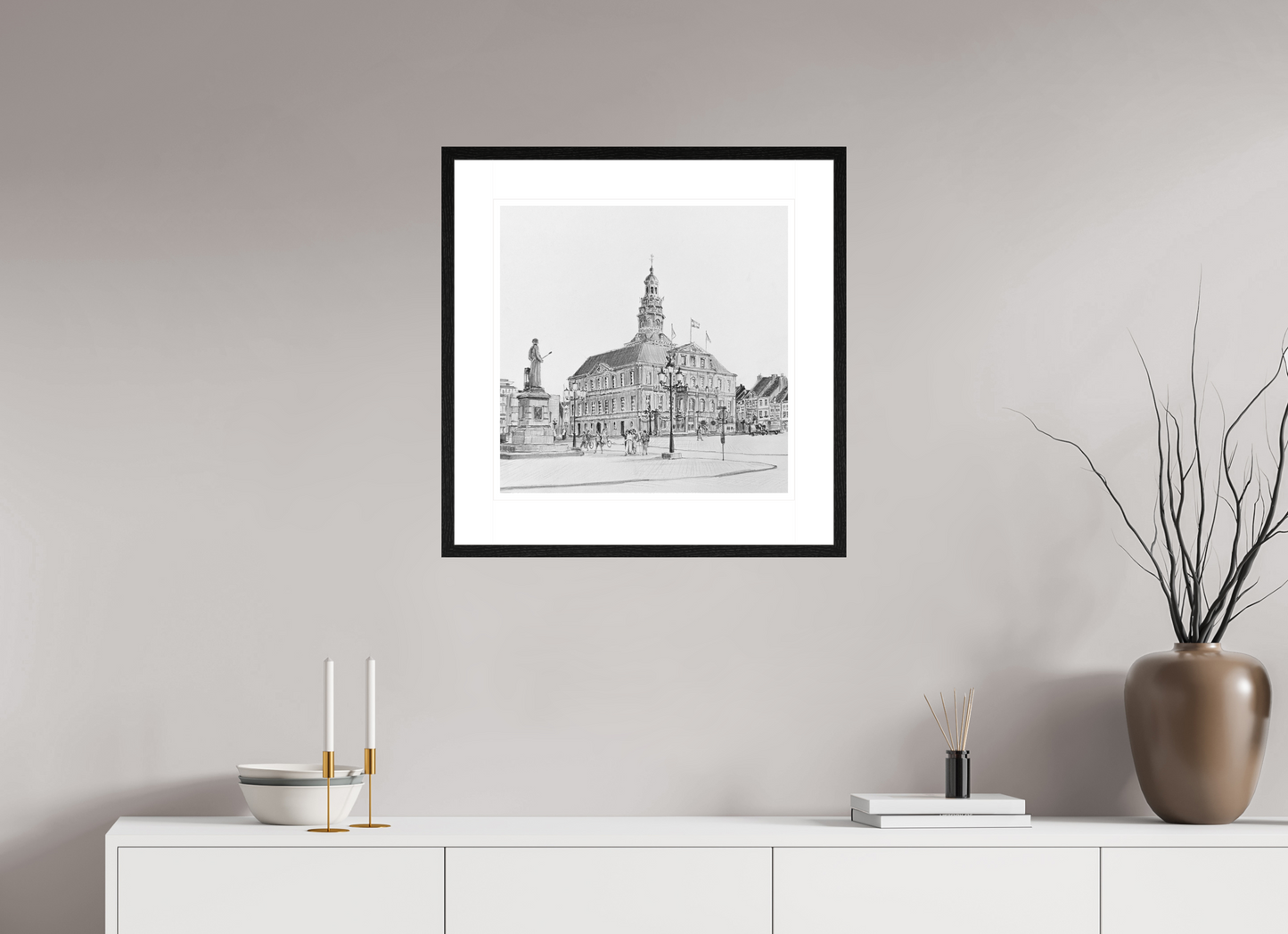 50 x 50 cm, Giclee met zwart eiken lijst q